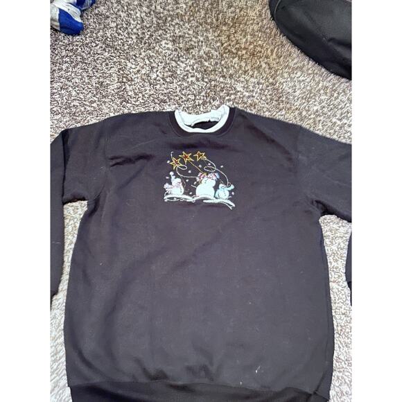 Vintage Allison Lane Sweatshirt Snowman Winter Scene Holiday Embroidery Xmas. Xl - Picture 1 of 8